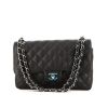 Chanel Timeless jumbo handbag in black quilted grained leather - 360 thumbnail