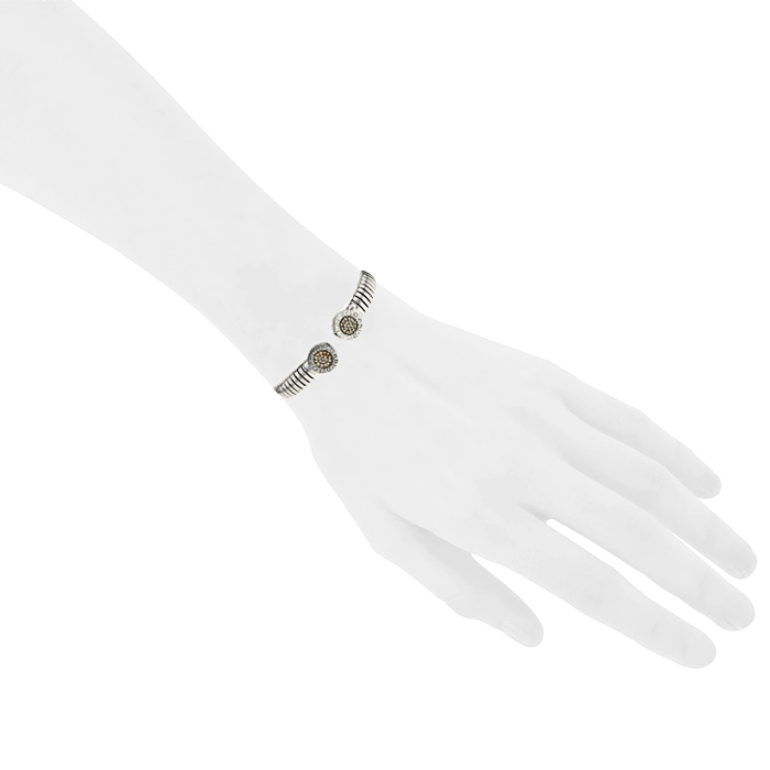 Half-flexible Bulgari Bulgari Bulgari bracelet in diamonds and stainless steel - Detail D1