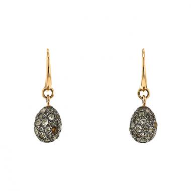 Orecchini Pomellato Tabou in oro rosa,  argento e quarzo brown