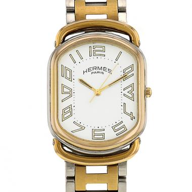 Hermes Rallye watch in 14k yellow gold and stainless steel Ref:  RA1.220 Circa  2000