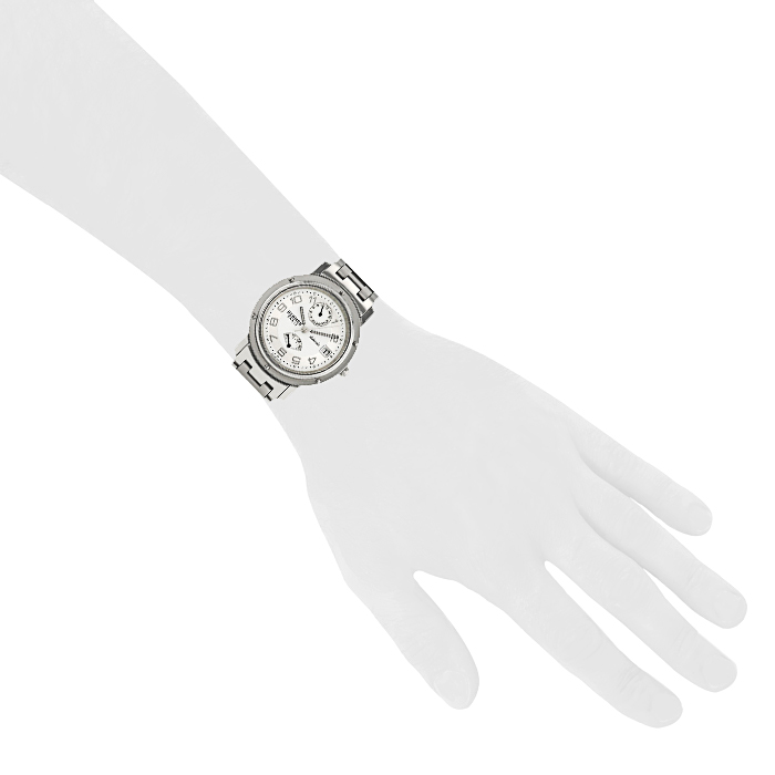Hermes Clipper watch in stainless steel Ref:  CL2.810 Circa  2000 - Detail D1