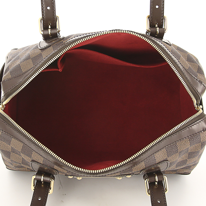 Louis Vuitton Berkeley handbag in damier canvas and brown leather - Detail D2