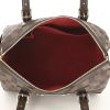 Louis Vuitton Berkeley handbag in damier canvas and brown leather - Detail D2 thumbnail