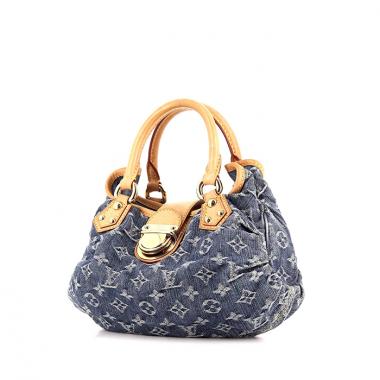 Sac à main Louis Vuitton Pleaty en toile denim monogrammée et cuir naturel