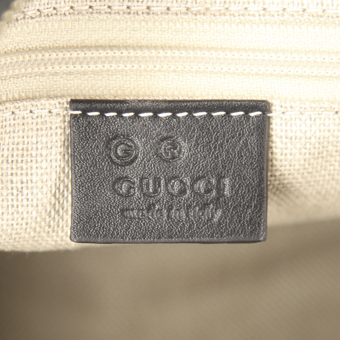 Gucci Boston shoulder bag in black monogram leather - Detail D4