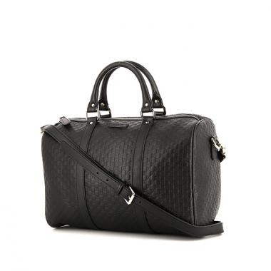 Bolso bandolera Gucci Boston en cuero Monogram negro