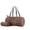 Louis Vuitton Papillon handbag in damier canvas and brown leather - 00pp thumbnail