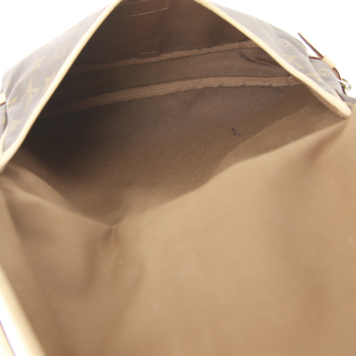 Louis Vuitton Saumur small model shoulder bag in monogram canvas and natural leather - Detail D2