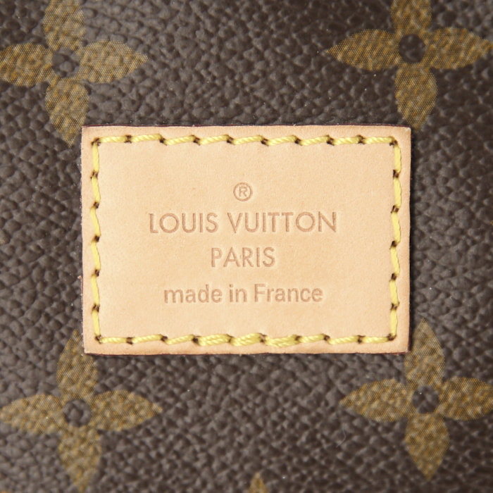 Borsa a tracolla Louis Vuitton Saumur modello piccolo in tela monogram e pelle naturale - Detail D4