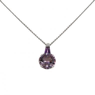 Mauboussin Etrêmement Libre et Sensuel necklace in white gold and amethyst and in Rose de France amethyst