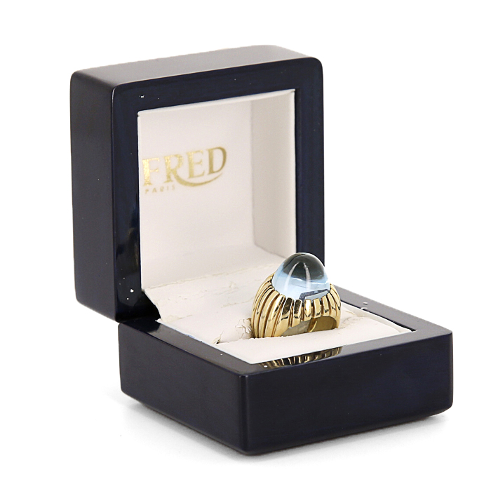 Fred 1980's ring in yellow gold and topaz - Detail D2