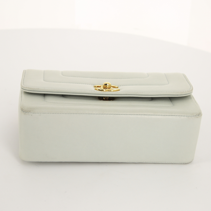 Borsa Chanel Vintage in pelle verde acqua - Detail D4