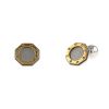 Cartier Santos pair of cufflinks in yellow gold and stainless steel - 00pp thumbnail