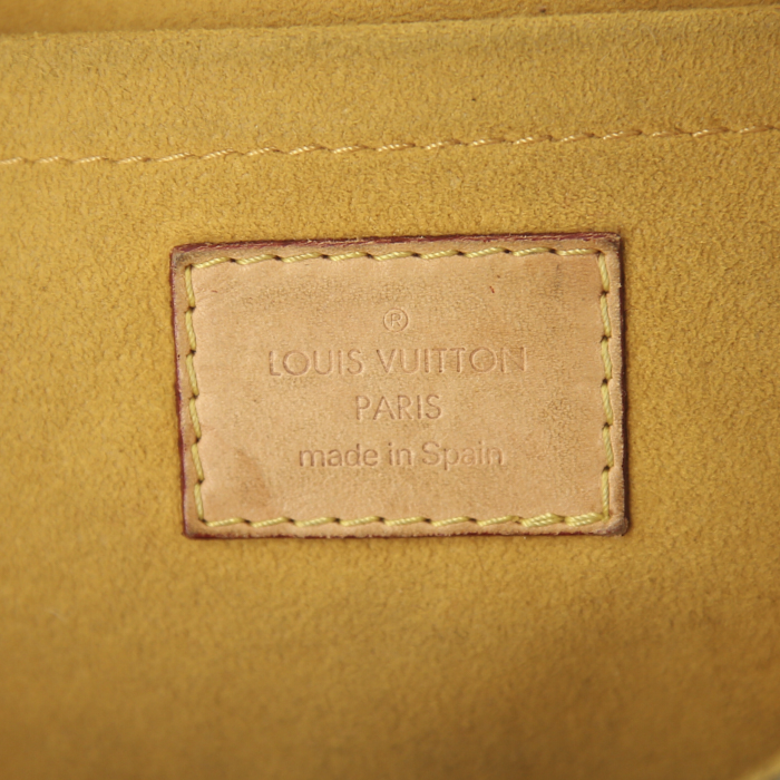 Sac à main Louis Vuitton Pleaty en toile denim monogrammée et cuir naturel - Detail D3