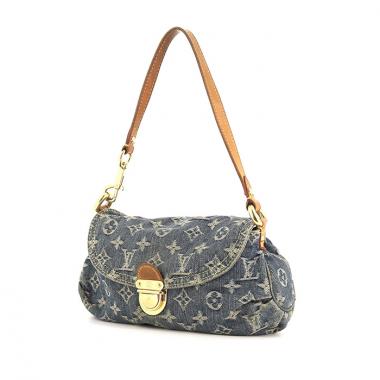 Borsa Louis Vuitton Pleaty in tela denim monogram e pelle naturale