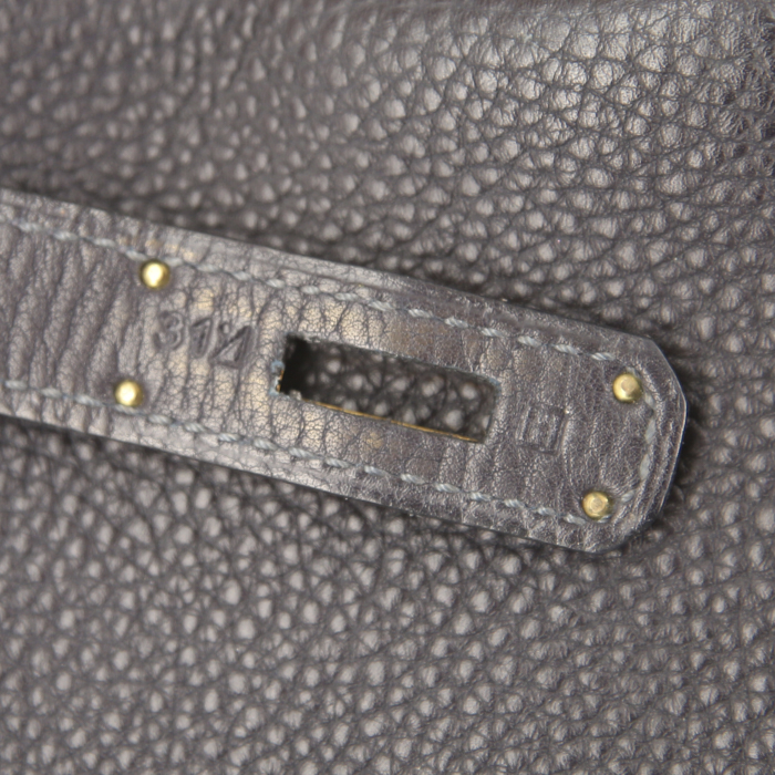 Hermes Birkin 35 cm handbag in navy blue togo leather - Detail D4