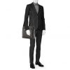 Bolso bandolera Louis Vuitton Amazone en lona a cuadros y cuero negro - Detail D1 thumbnail