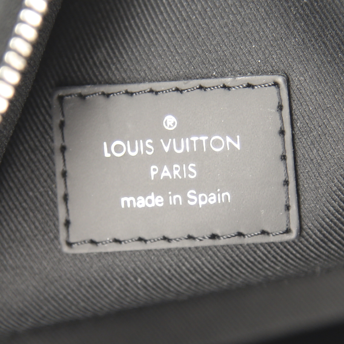 Borsa a tracolla Louis Vuitton Amazone in tela a scacchi e pelle nera - Detail D3
