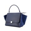 Celine Trapeze large model bag in blue leather and blue suede - 00pp thumbnail