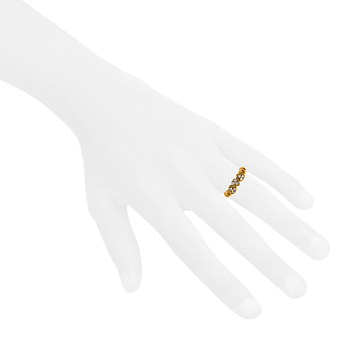 Bague époque années 80 Dior en or jaune et diamants - Detail D1