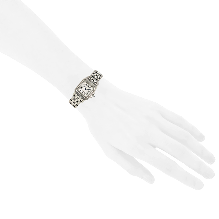 Cartier Panthère watch in stainless steel Ref:  1320 Circa  1990 - Detail D1