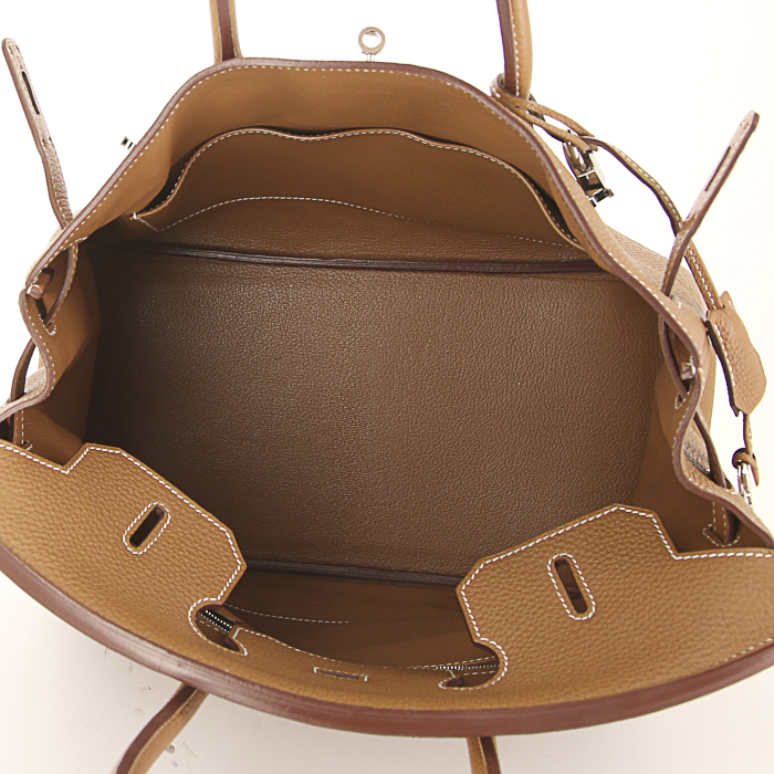 Borsa Hermes Birkin 35 cm in pelle togo gold - Detail D2