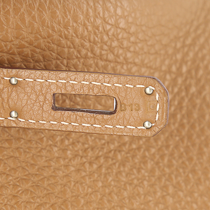 Borsa Hermes Birkin 35 cm in pelle togo gold - Detail D4