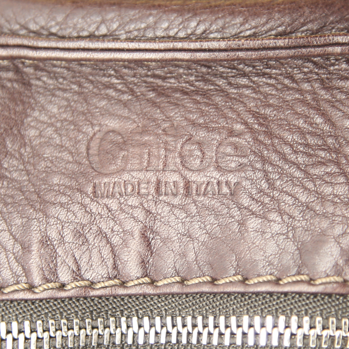 Sac à main Chloé Paddington en cuir grainé marron - Detail D3