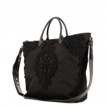 Sac cabas Prada Sac Cabas en toile et cuir noire