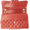 Chanel Vintage handbag in red quilted leather - Detail D5 thumbnail