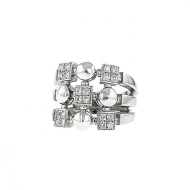 Anello Bulgari Lucéa modello grande in oro bianco e diamanti Anello Bulgari Lucéa modello grande in oro bianco e diamanti