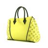 Bolso de mano Louis Vuitton en cuero amarillo Lime y marrón chocolate y terciopelo amarillo Lime - 00pp thumbnail