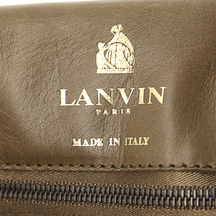 Borsa Lanvin Happy in pelle trapuntata a zigzag color talpa - Detail D4