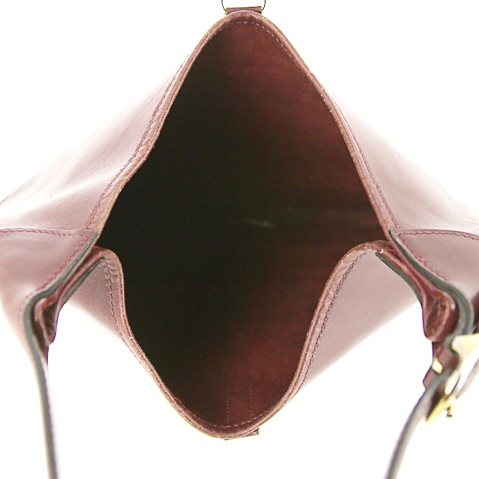 Hermès Trim handbag in burgundy box leather - Detail D2