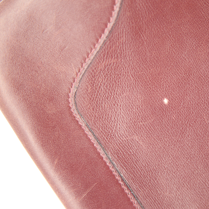 Hermès Trim handbag in burgundy box leather - Detail D4