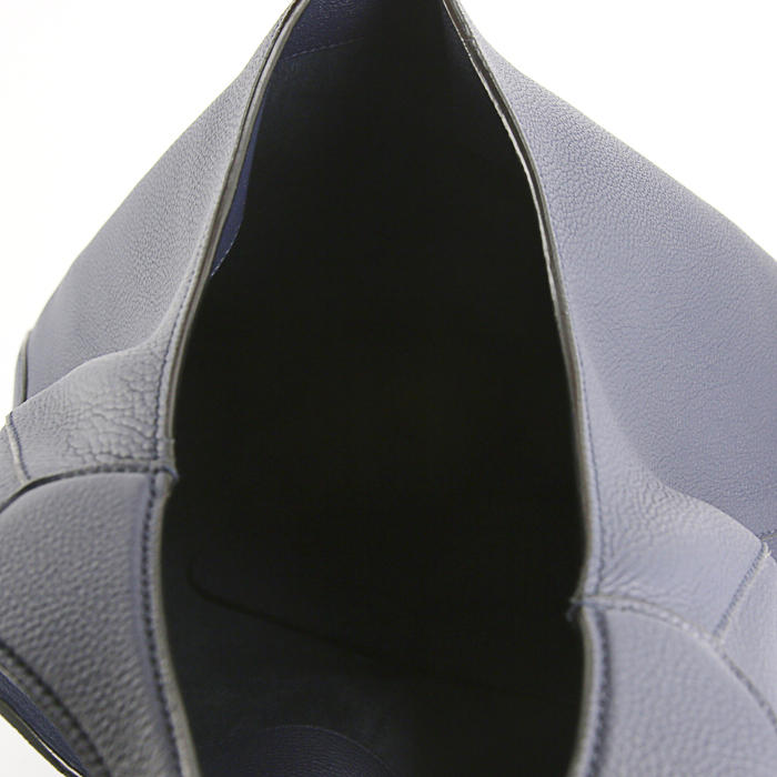 Sac à main Gucci Jackie en cuir grainé bleu-marine - Detail D2