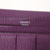 Hermès Béarn wallet in purple grained leather - Detail D3 thumbnail