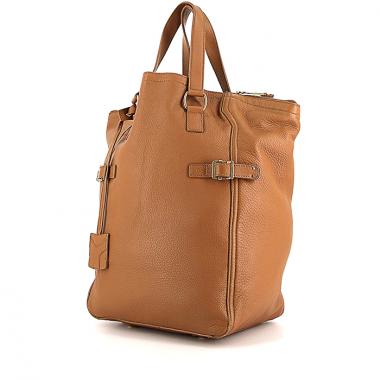 Sac à main Saint Laurent Downtown grand modèle en cuir grainé gold