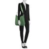 Hermes Evelyne medium model shoulder bag in green epsom leather - Detail D1 thumbnail