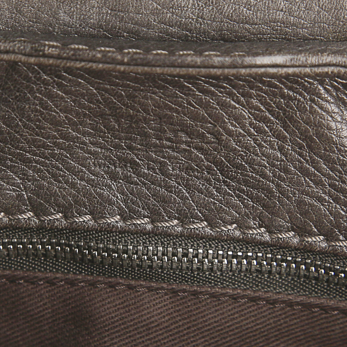 Sac à main Chloé Paddington en cuir grainé marron - Detail D3