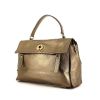 Yves Saint Laurent Muse Two large model handbag in golden brown leather and suede - 00pp thumbnail