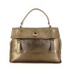 Yves Saint Laurent Muse Two large model handbag in golden brown leather and suede - 360 thumbnail