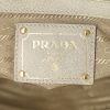 Prada shoulder bag in white and beige shading leather and beige canvas - Detail D4 thumbnail