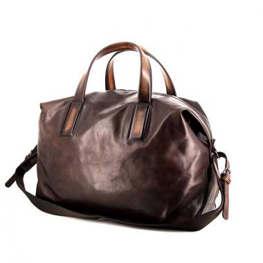 Borsa da viaggio Berluti in pelle marrone