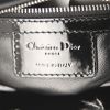 Dior Lady Dior medium model handbag in grey canvas cannage and black patent leather - Detail D4 thumbnail