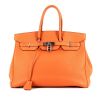 Hermes Birkin 35 cm handbag in orange togo leather - 360 thumbnail