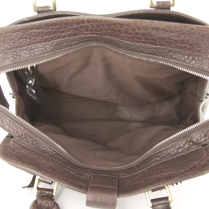 Chloé Edith handbag in dark brown leather - Detail D2