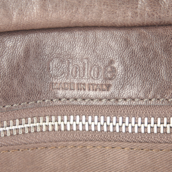 Bolso de mano Chloé Edith en cuero marrón oscuro - Detail D3