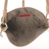 Valentino Garavani handbag in beige jute canvas and brown leather - Detail D2 thumbnail