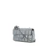 Chanel Choco bar shoulder bag in grey blue quilted leather - 00pp thumbnail